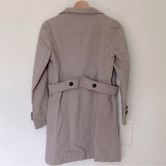 Comptoir Des Cotonniers Gray Trench Coat, Size 14 - Picture 3 of 4